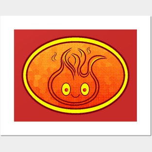 Smiling Flame Slime Logo 2 - Stitched Posters and Art